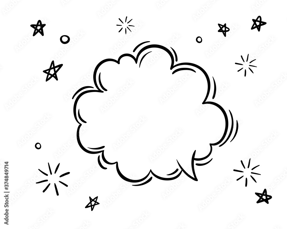 doodle black and white hand drawn sketch Speach bubbles. Vector line art illustration doodle black and white hand drawn sketch Speach bubbles. Vector line art illustration
