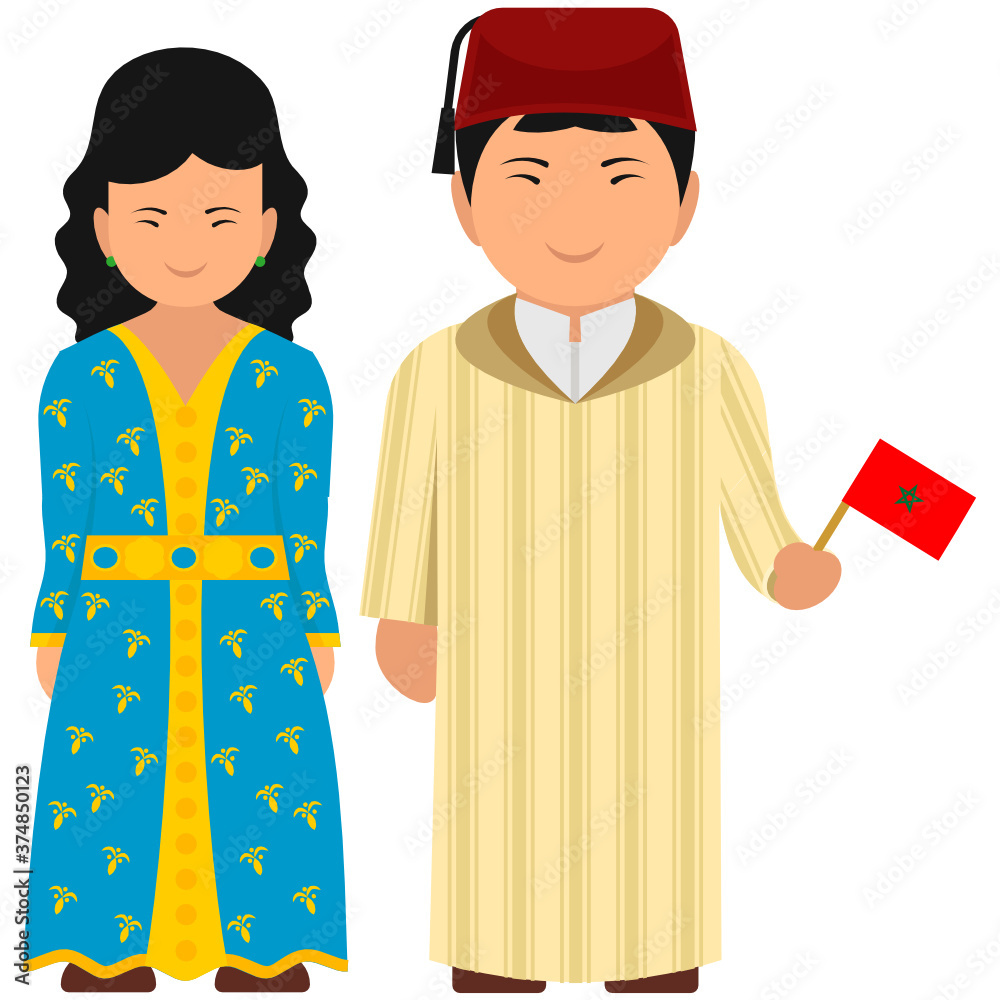 Casual morocco clothing in modern flat style
Casual morocco clothing in modern flat style