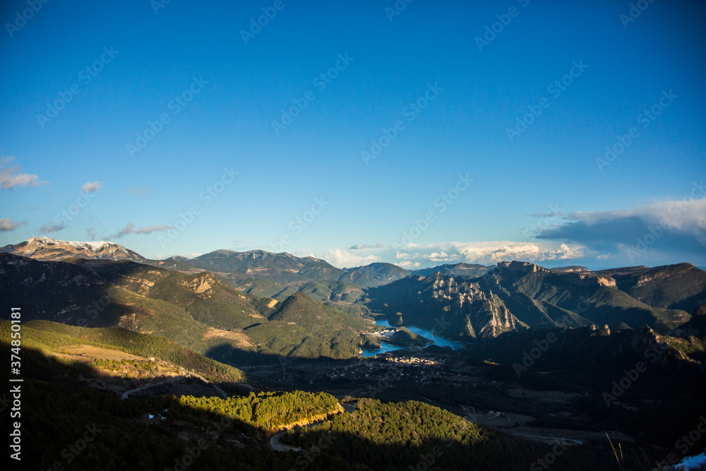 Sunset in the mountains of Sant Llorenç de Morunys, Lleida, Spain