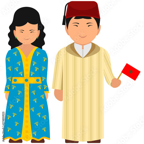 
Casual morocco clothing in modern flat style 
