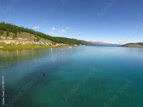 Khuvsgul lake in Khatgal Village, Mongolia photo