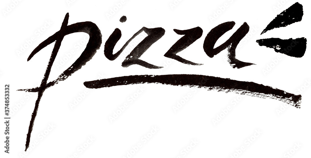 Sushi burger pizza lettering pattern and isolated hand drawing ink Sushi burger pizza lettering pattern and isolated hand drawing ink
