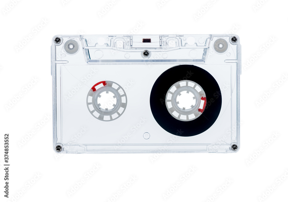 Fototapeta premium Audio cassette on a white background. Isolated
