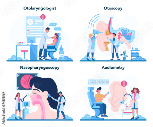 Otorhinolaryngologist concept set. Healthcare concept, idea of ENT © inspiring.team