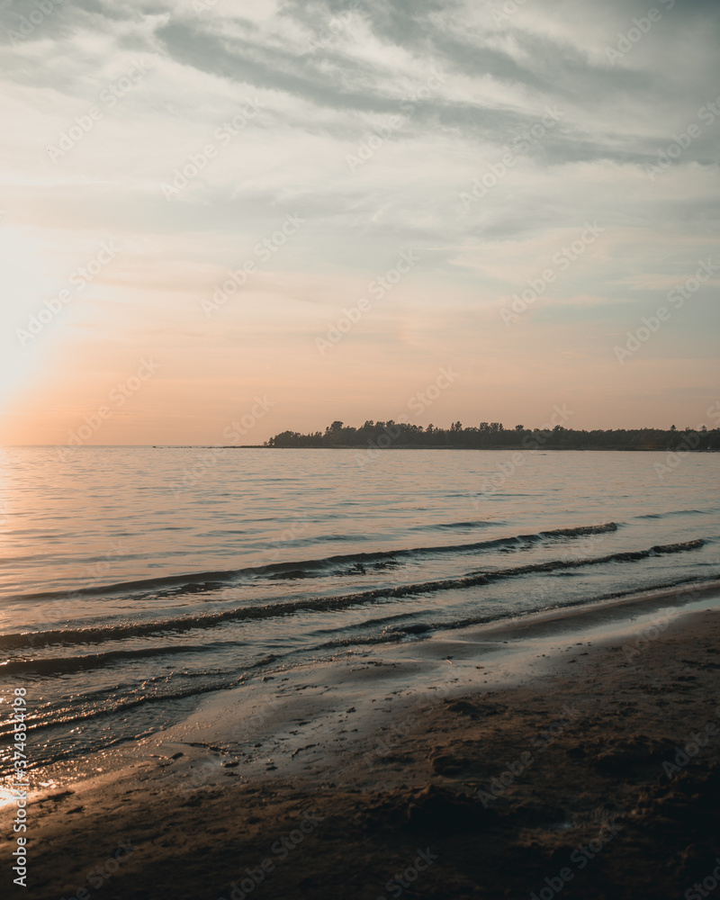 Seashore at sunset