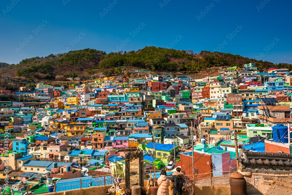 Gamcheon Culture Village at daytime in Busan city, South Korea.