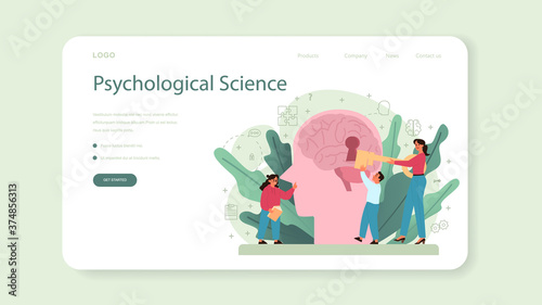 Psychology web banner or landing page. Mental and emotional