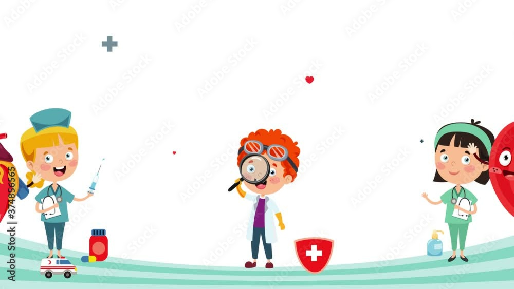 Health Care Concept With Funny Medical Characters Health Care Concept With Funny Medical Characters