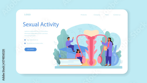 Sexual education web banner or landing page. Sexual health