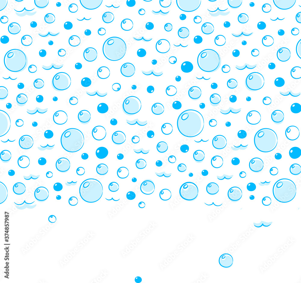 Water bubbles background with empty space for text