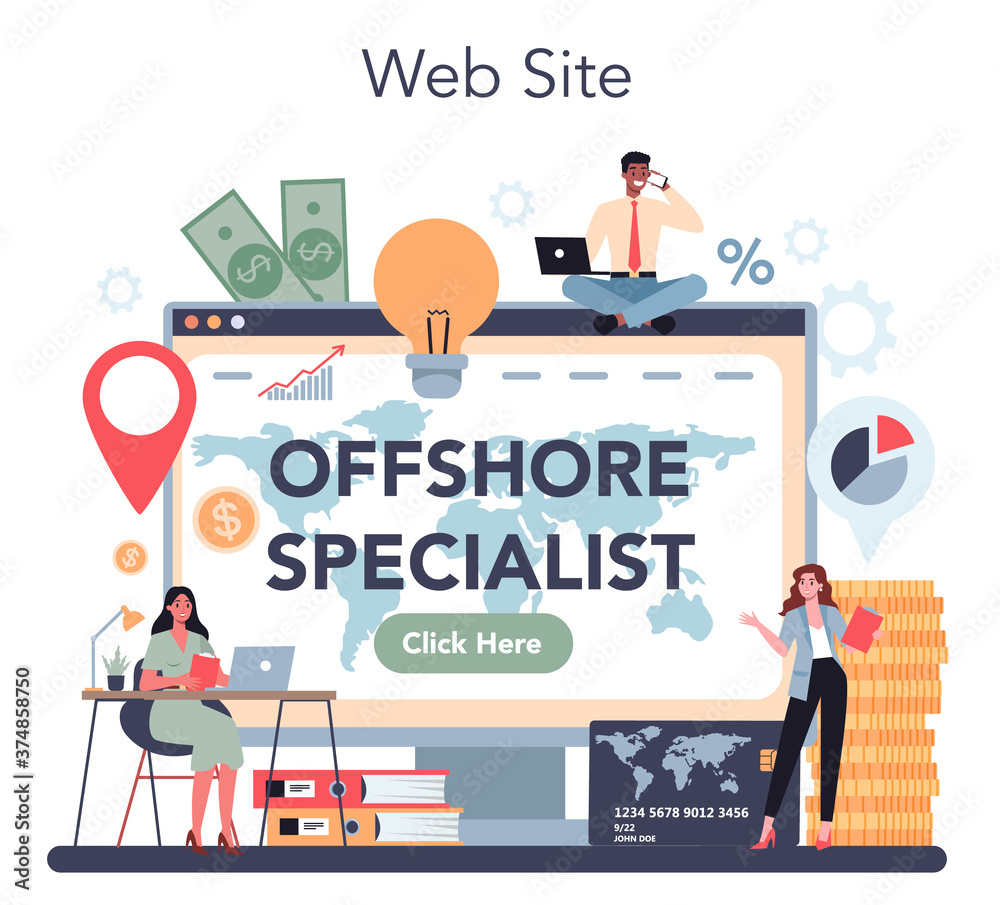 Naklejka premium Offshore specialist or company online service or platform.