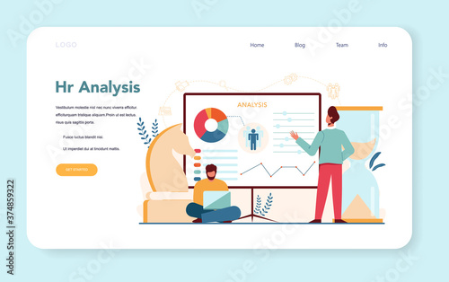 Human resources manager web banner or landing page. Idea