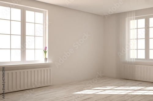 Wallpaper Mural White empty room. Scandinavian interior design. 3D illustration Torontodigital.ca