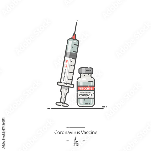 Coronavirus Vaccine - Line color icon