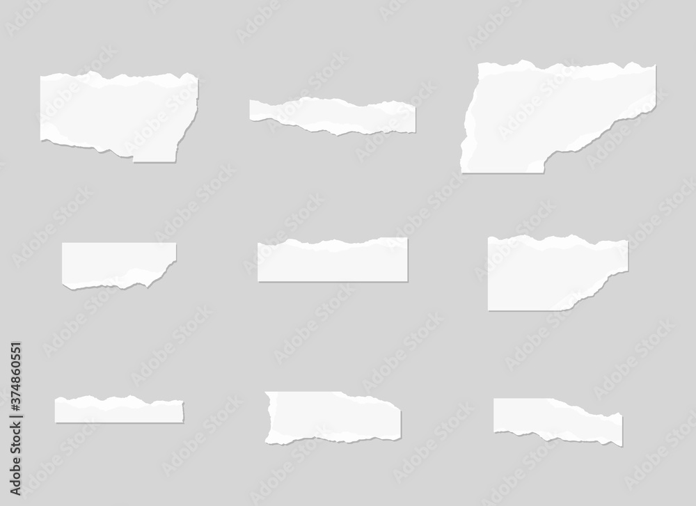 Torn paper set. Set of ripped paper. Vector illustration. Torn paper set. Set of ripped paper. Vector illustration.