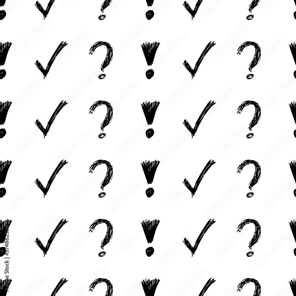 Fototapeta premium Seamless pattern with hand drawn symbols