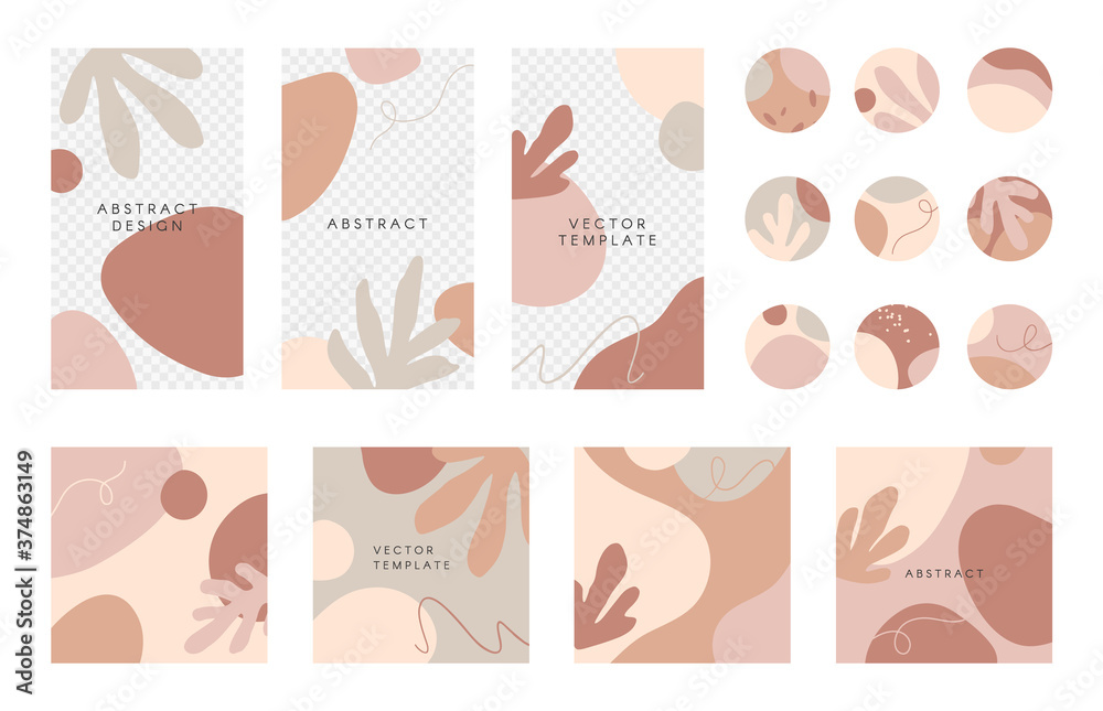 Bundle of editable insta story templates and highlights covers.Vector layouts with hand drawn organic shapes and textures.Abstract backgrounds.Trendy design for social media marketing.Social media kit Bundle of editable insta story templates and highlights covers.Vector layouts with hand drawn organic shapes and textures.Abstract backgrounds.Trendy design for social media marketing.Social media kit