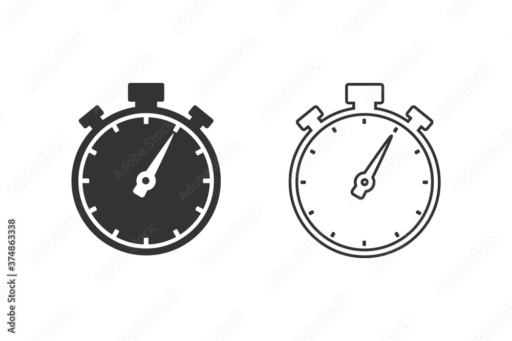 Stopwatch line icon set in trendy flat style. Vector Stopwatch line icon set in trendy flat style. Vector