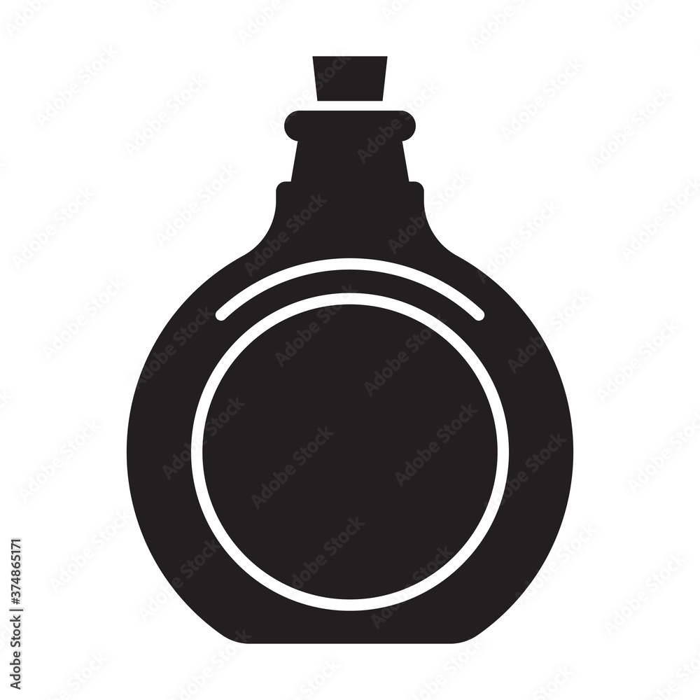 Antique glass bottle with cork stopper vector icon for apps or websites Antique glass bottle with cork stopper vector icon for apps or websites