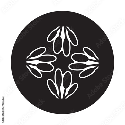 Flat vector icon cucumber slice or gherkin for apps and websites