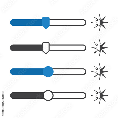 screen brightness contrast flat icon for apps or website