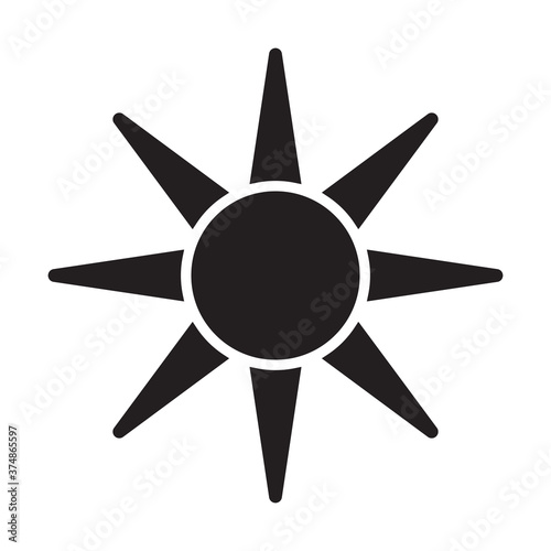 Sunny sun flat vector icon for apps and websites