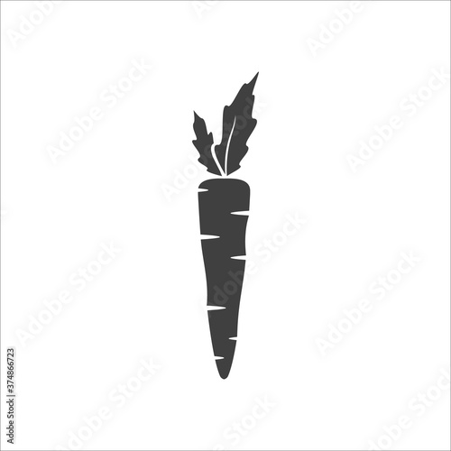 Carrot icon flat style on white. Vector illustration