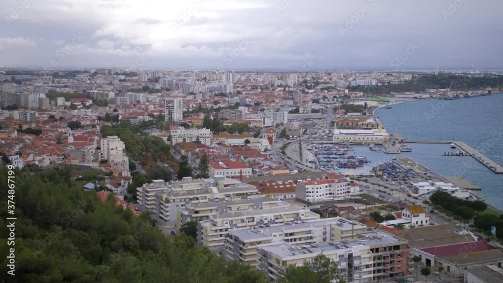 downtown Setubal Portugal slow motion 4k downtown Setubal Portugal slow motion 4k