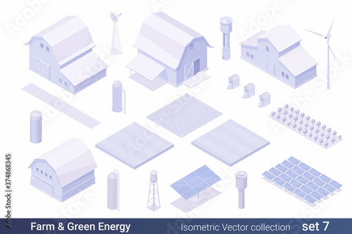 Isometric Flat 3D Architecture Building vector collection: