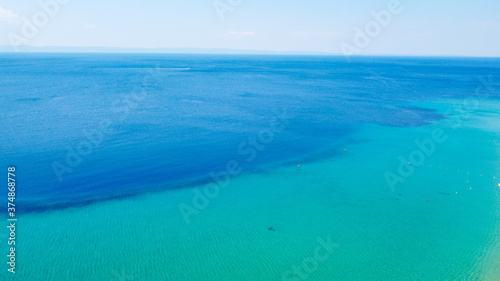 Aerial view of amazing blue clear sea © Long Frame