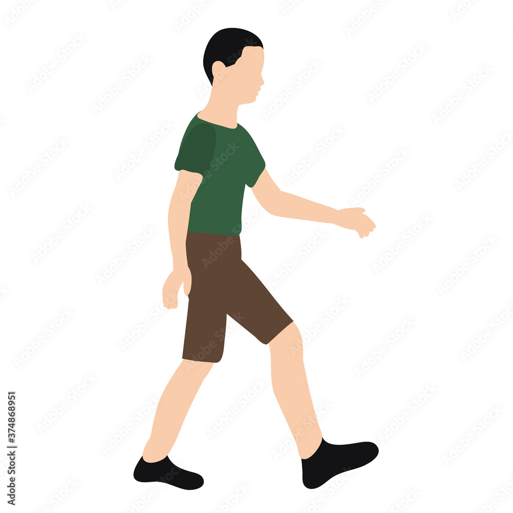 isolated, silhouette boy walking, flat style isolated, silhouette boy walking, flat style