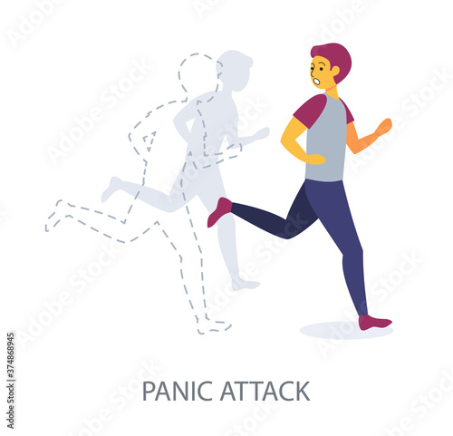 Panic Attack concept on white background, flat design