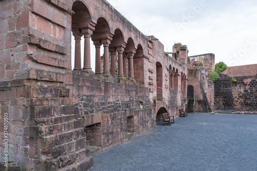 A preserved wall of the ruins of the Kaiserpfalz in Gelnhausen / Germany photo