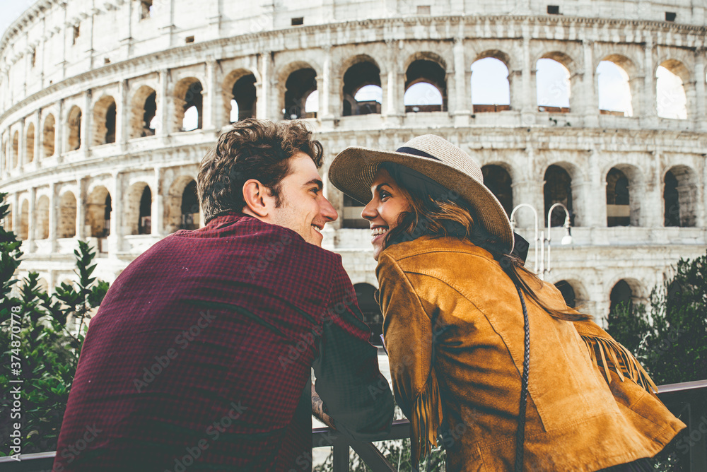 Couple of tourist on vacation in Rome