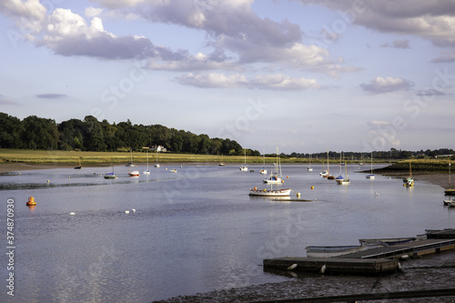 Canvas Print Beautiful shot of Deben river scenery located in Suffolk, England