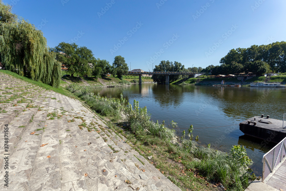 Fototapeta premium Sugovica riverbank in Baja, Hungary