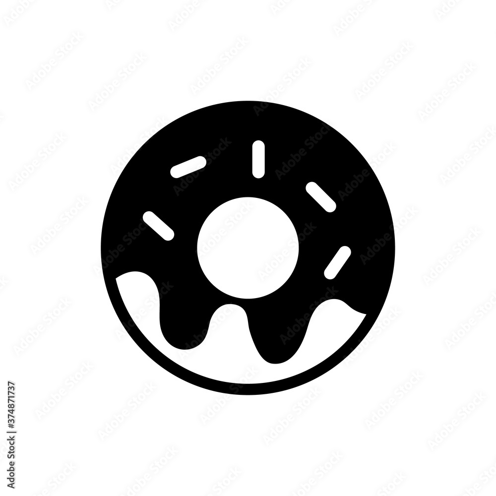Donut icon, logo isolated on white background Donut icon, logo isolated on white background