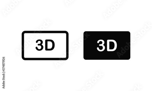 3D film vector flat icon. outline movie, cinema vector symbol icon on white background for web site and mobile app