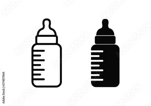 vector illustration of a baby bottle of milk