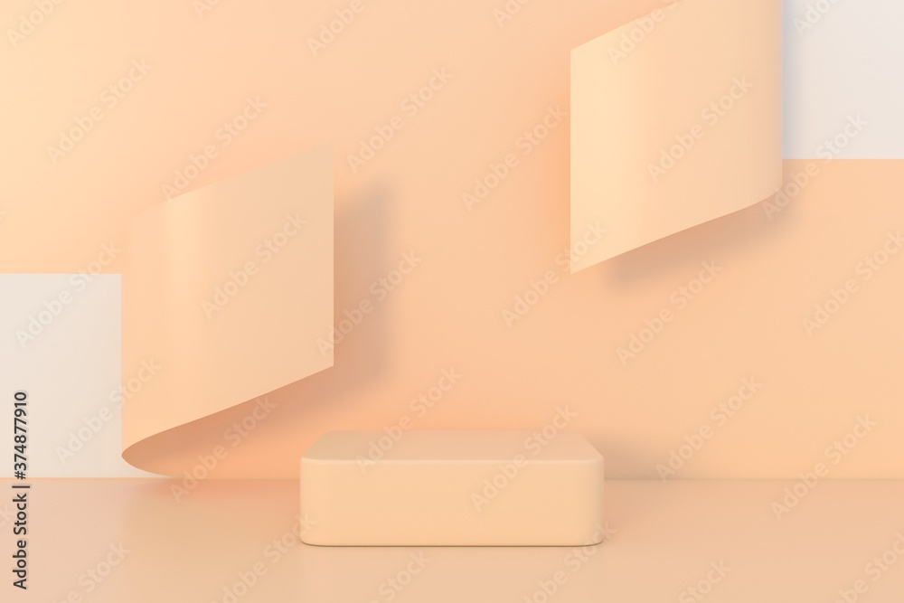 Minimal 3d rendering scene with podium and abstract background. Geometric shape
Minimal 3d rendering scene with podium and abstract background. Geometric shape