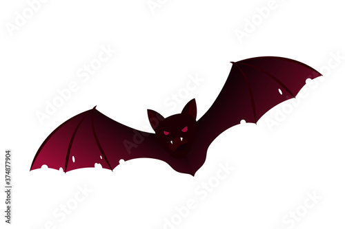 scary bloody vampire bat cartoon illustration