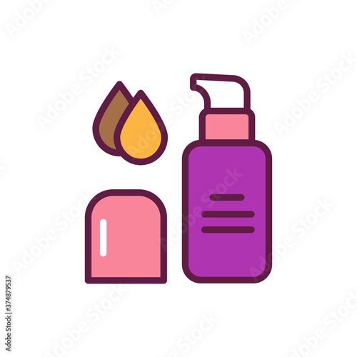Foundation color line icon. Skin care. Lifting, moisturizing, treatment procedure. Isolated vector element. Outline pictogram for web page, mobile app, promo.