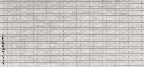 Full frame white and gray brick wall background abstract for 3d model, poster, collage in grunge, urban, loft style with copy space