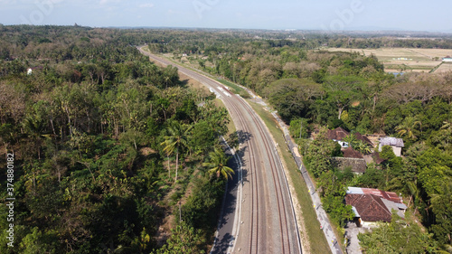 aerial view of Indonesian railways