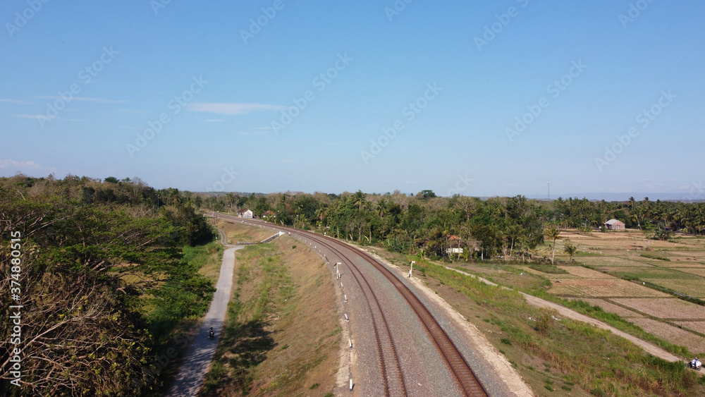 aerial view of Indonesian railways