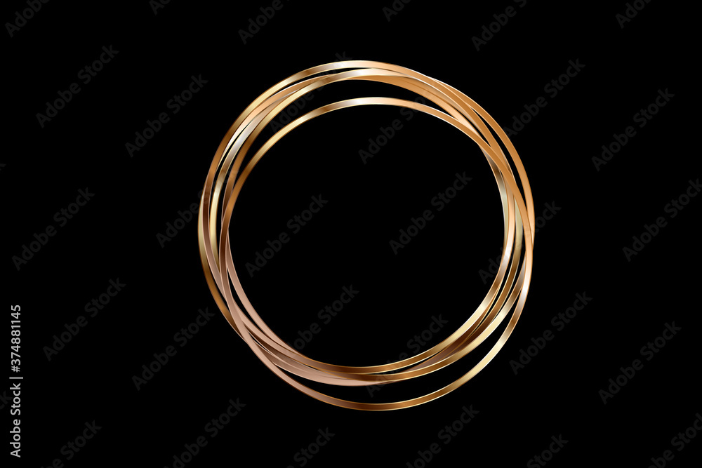 Abstract luxury gold ring on a transparent background. Vector light circles spotlight light effect. Golden color round frame Abstract luxury gold ring on a transparent background. Vector light circles spotlight light effect. Golden color round frame