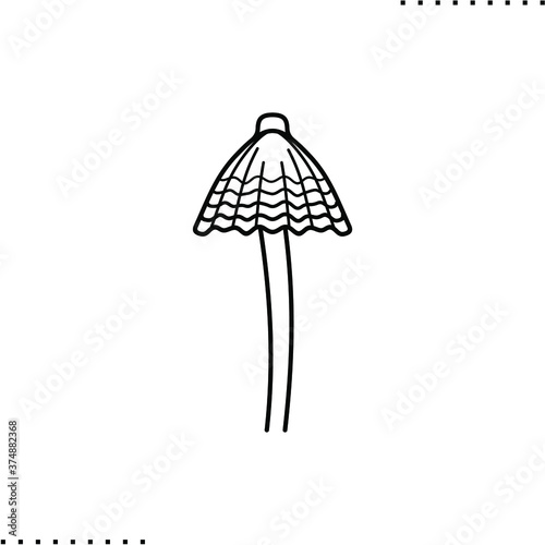 hallucinogenic mushroom vector icon in outline