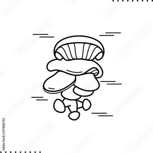 Agaricomycetes, brown rot,  saprophytes vector icon in outline photo