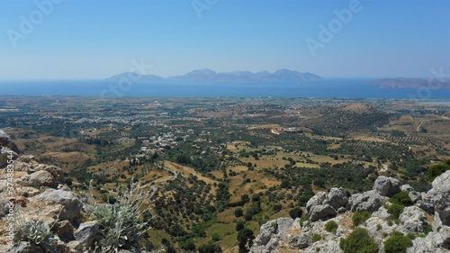 View over a Coastal Plain and Neighboring Island, Island of Kos