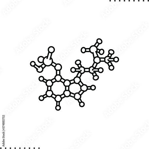 psilocybin vector icon in outline 